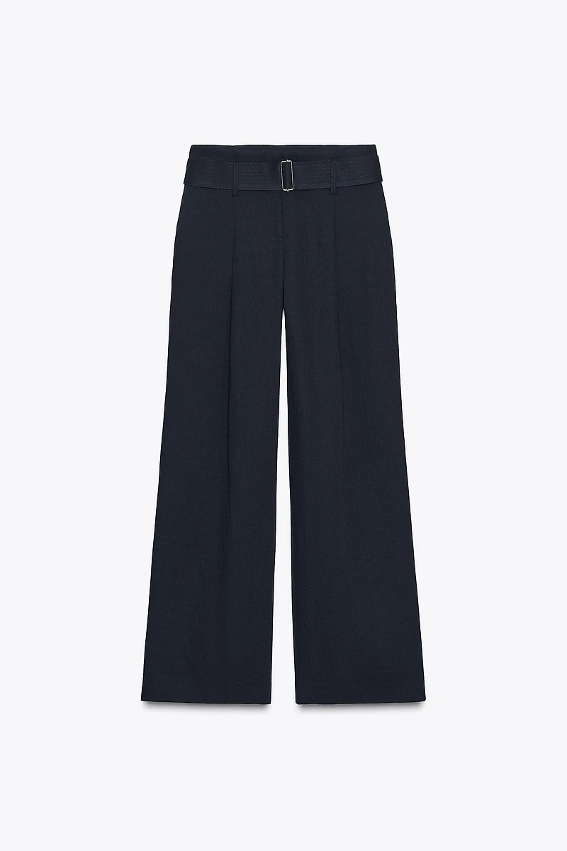 BELTED WIDE LEG PANTS