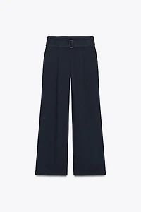 BELTED WIDE LEG PANTS