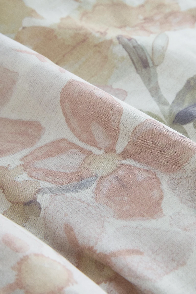 FLORAL PRINT SATEEN FLAT SHEET