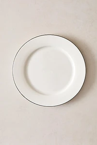 BONE CHINA DINNER PLATE WITH BLACK RIM