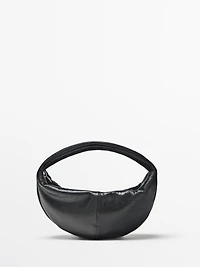 Mini nappa leather half-moon bag