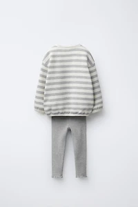 ENSEMBLE SWEAT À RAYURES ET LEGGING DOUX AU TOUCHER