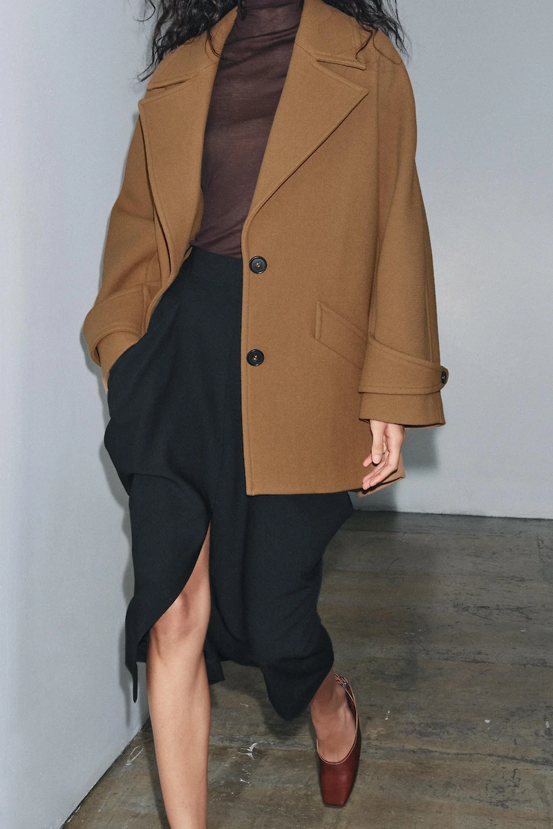 OVERSIZE WOOL BLEND COAT ZW COLLECTION LIMITED EDITION