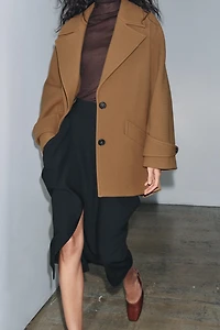 OVERSIZE WOOL BLEND COAT ZW COLLECTION LIMITED EDITION