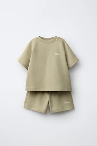 INTERLOCK T-SHIRT AND SHORTS JOGGING SET