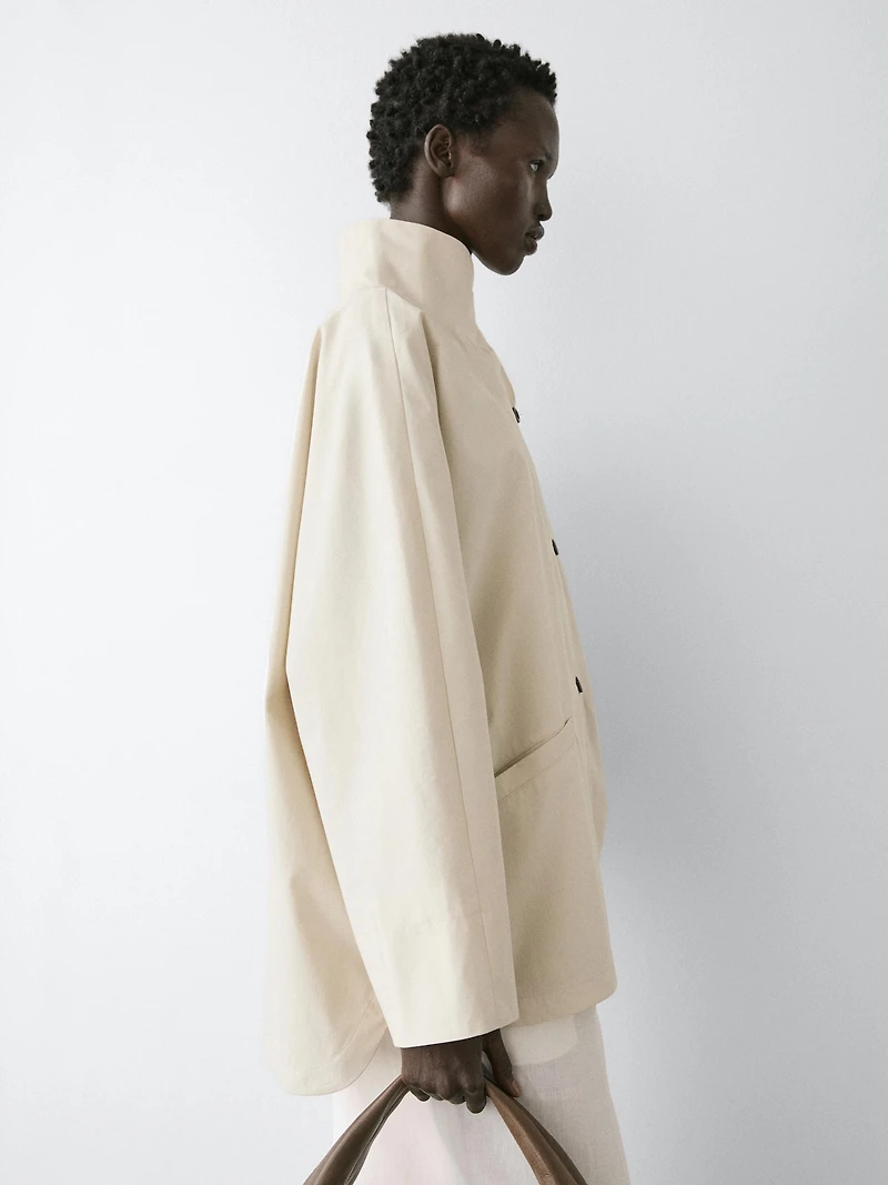 Jacket with high collar detail
