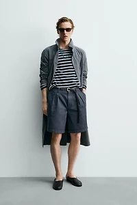 AARON LEVINE X ZARA RELAXED FIT PLEATED SHORTS