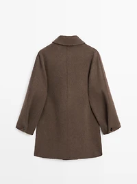 Wool blend double-breasted cropped coat