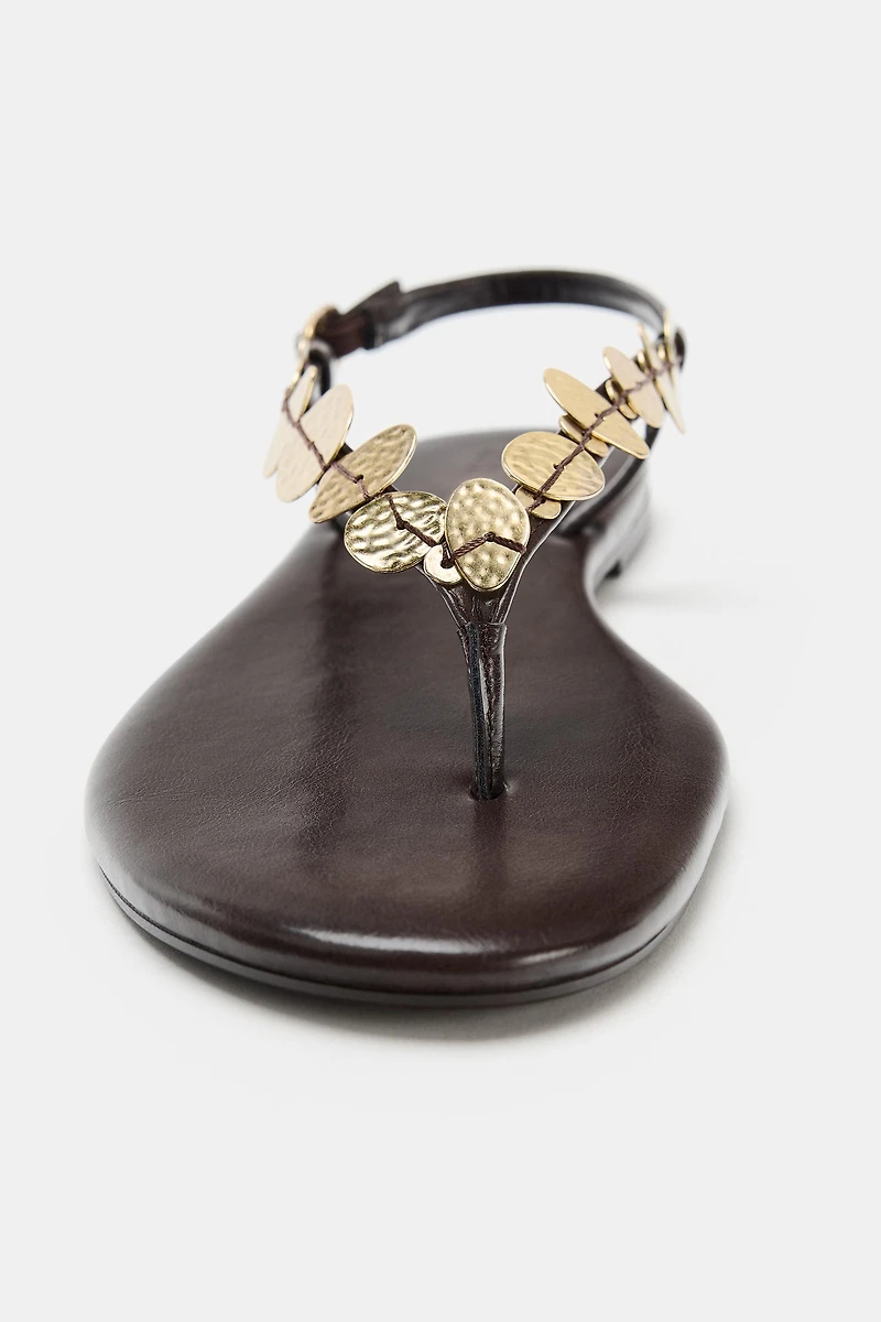 METALLIC EMBELLISHED SANDALS