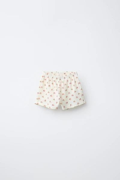 FLORAL WAFFLE SHORTS