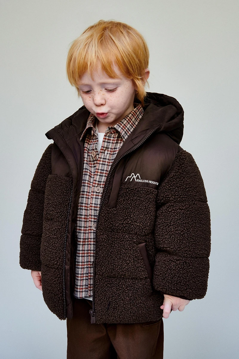 COMBINATION FLEECE COAT