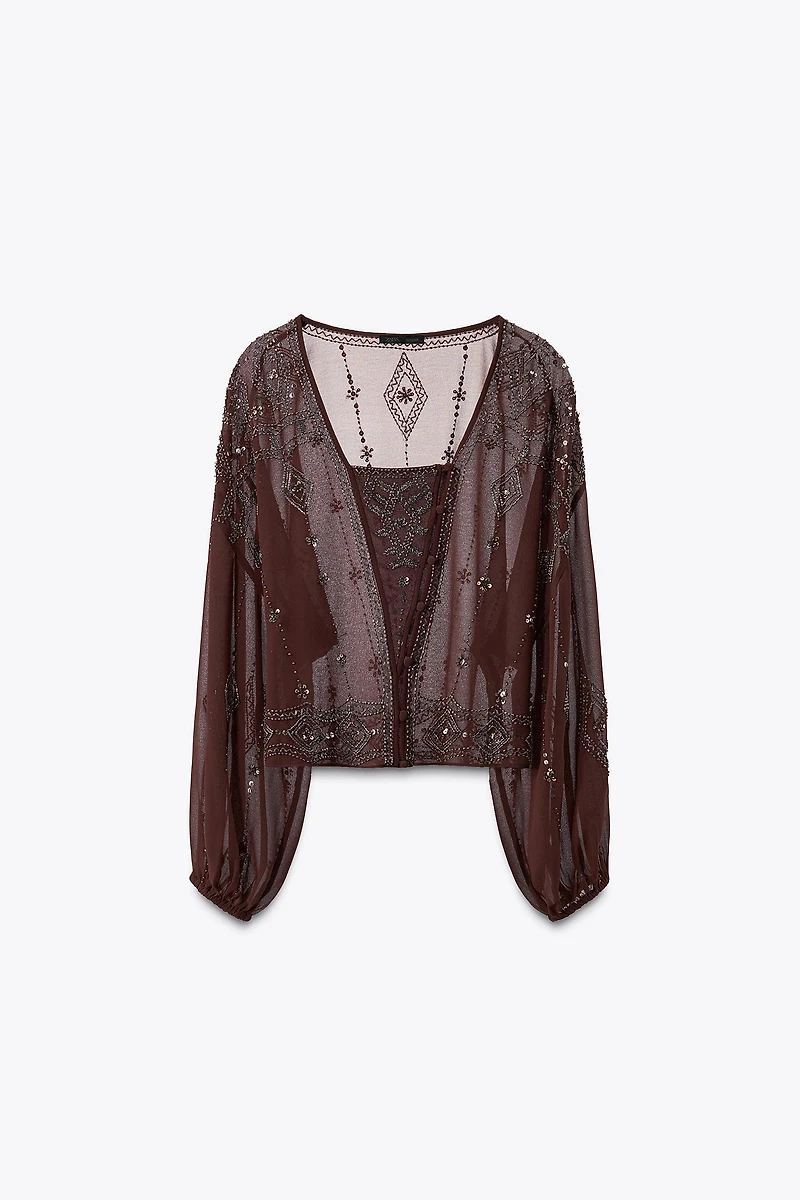 GEORGETTE BEADED EMBROIDERED BLOUSE