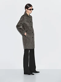 Manteau laine à imprimé animal