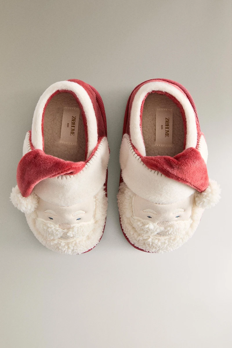 CHILDREN'S SANTA CLAUS CHRISTMAS SLIPPERS
