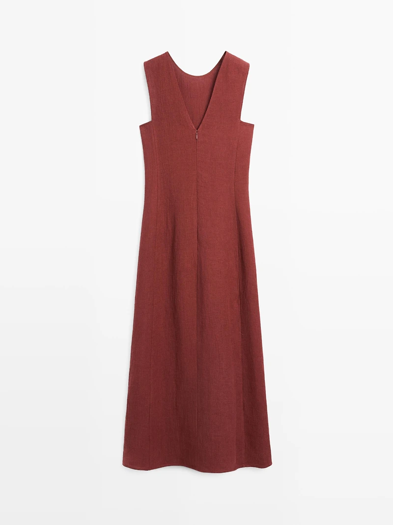 100% linen short dress