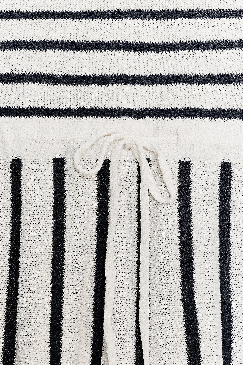 STRIPED CUT-OUT KNIT DRESS
