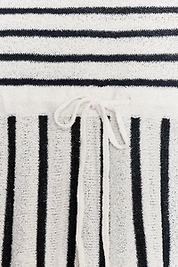 STRIPED CUT-OUT KNIT DRESS