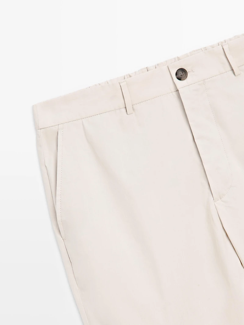 Jogger fit poplin trousers