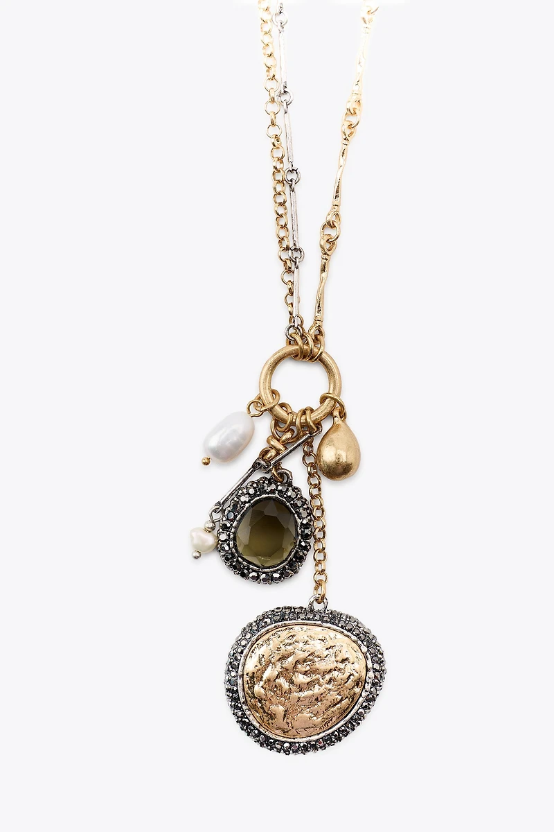 3-PACK OF CORD, COIN AND CHARM NECKLACES