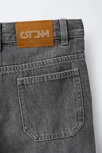 SEAMED WIDE LEG JEANS