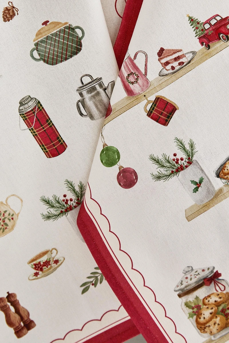 LOT TORCHONS COTON ALIMENTS DE NOËL (LOT DE 2)