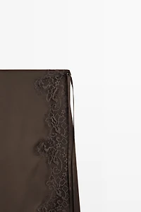 100% silk lace-detail pareo skirt