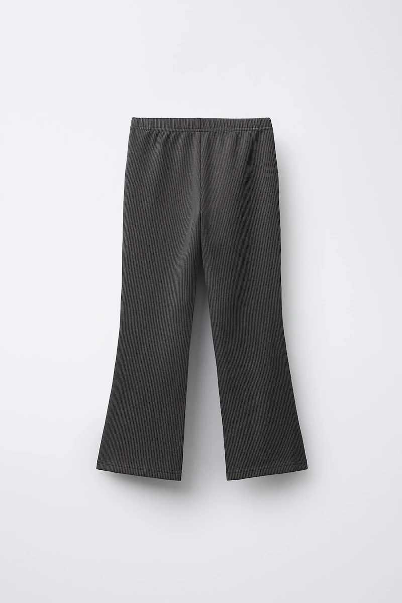 RIBBED FLARE PANTS WITH MODAL