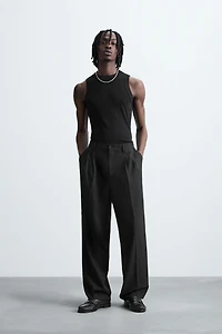 FLOWY PLEATED WIDE FIT PANTS