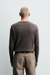 COTTON-HEMP BAKER COLLAR T-SHIRT