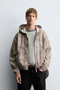 VESTE DÉLAVÉE À CAPUCHE