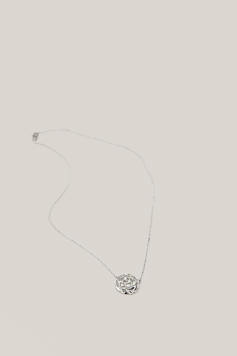 Necklace with textured round basket piece - LIMITED EDITION