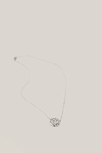 Necklace with textured round basket piece - LIMITED EDITION