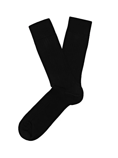 Ribbed cotton blend socks