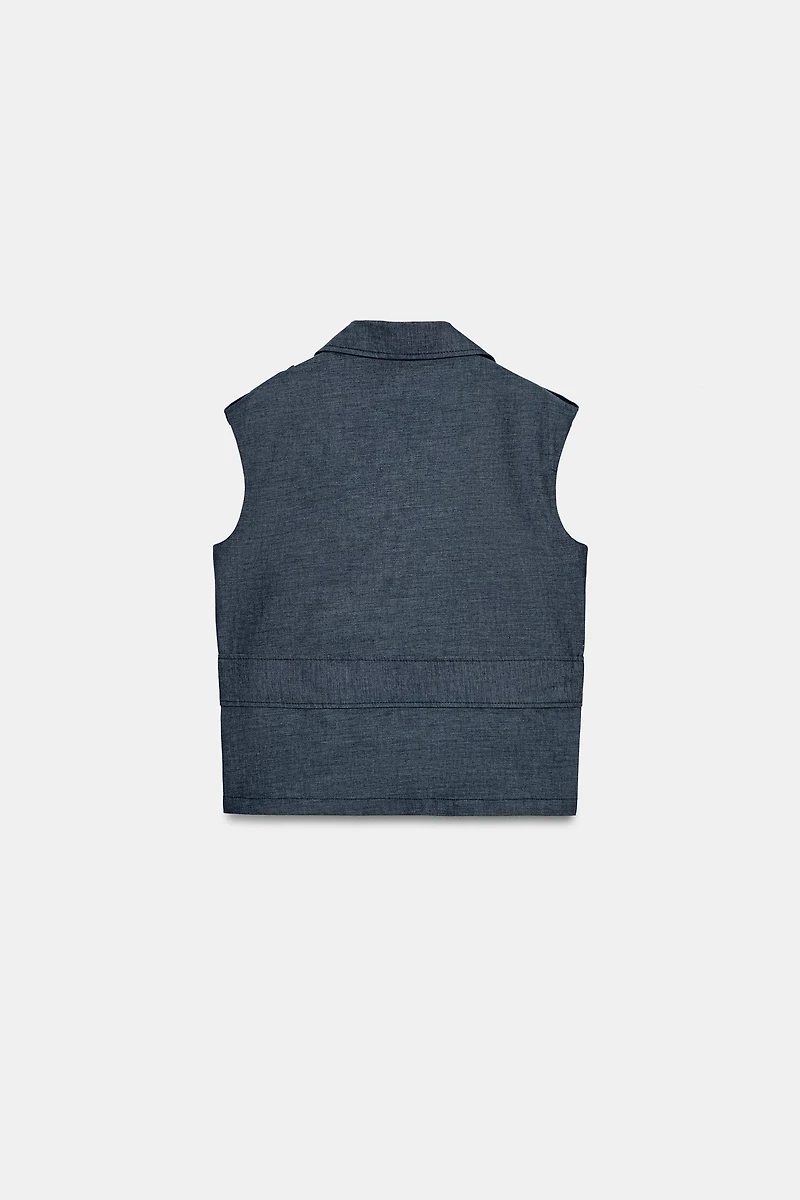 GILET CEINTURÉ EN LIN