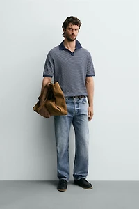 STRIPED JACQUARD KNIT POLO