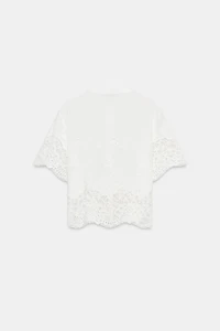 EMBROIDERED EYELET SHIRT