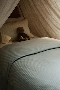 KIDS STRIPED FLANNEL DUVET COVER