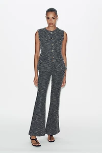 TEXTURED FLARE PANTS