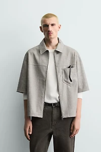 SURCHEMISE RELAXED FIT MATIÈRE SYNTHÉTIQUE