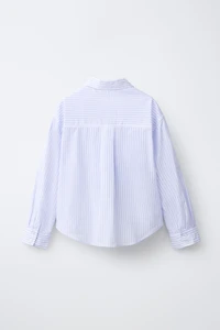 STRIPED SHIRT AND EMBROIDERED RIB T-SHIRT SET