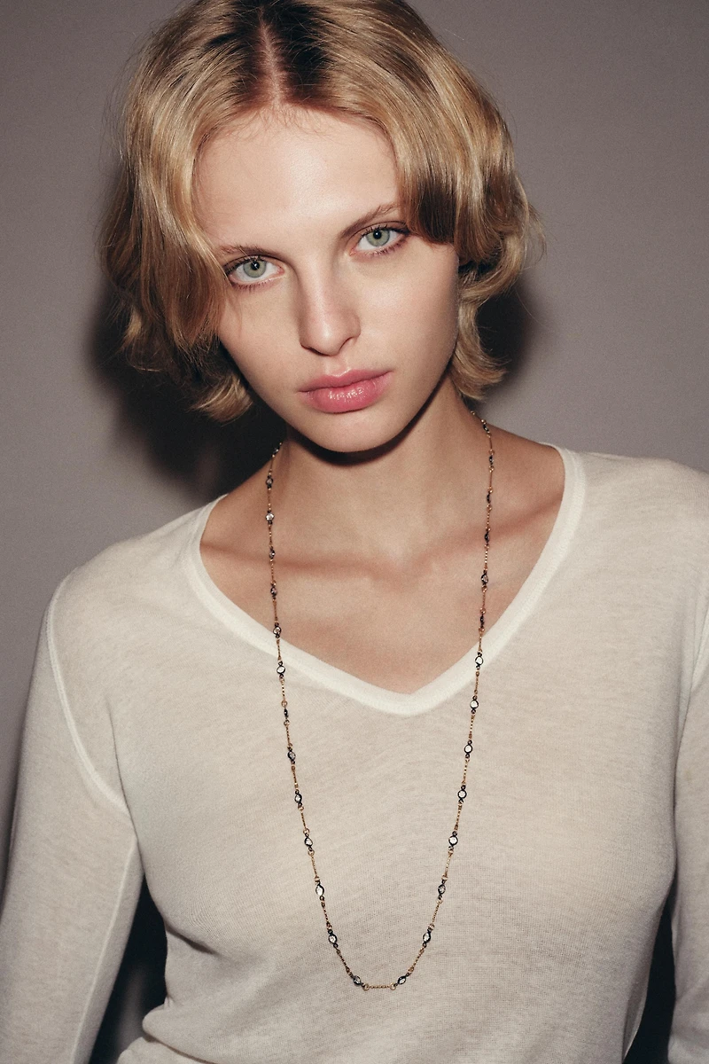 COLLIER MÉTALLIQUE CRISTAUX