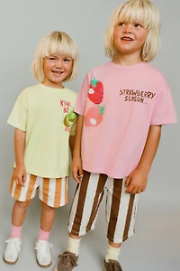 BERMUDA EN MOLLETON STRAIGHT À RAYURES