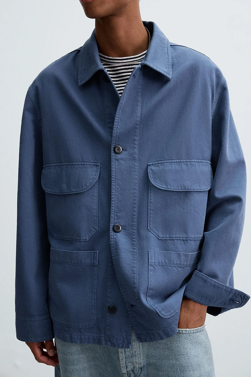 VESTE DÉLAVÉE POCHES