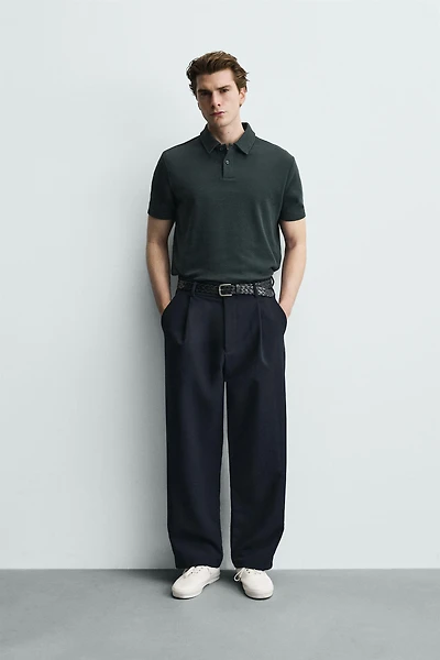 WAFFLE TEXTURED POLO SHIRT