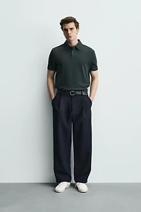 WAFFLE TEXTURED POLO SHIRT