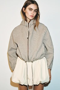 PLAID HOODED JACKET
