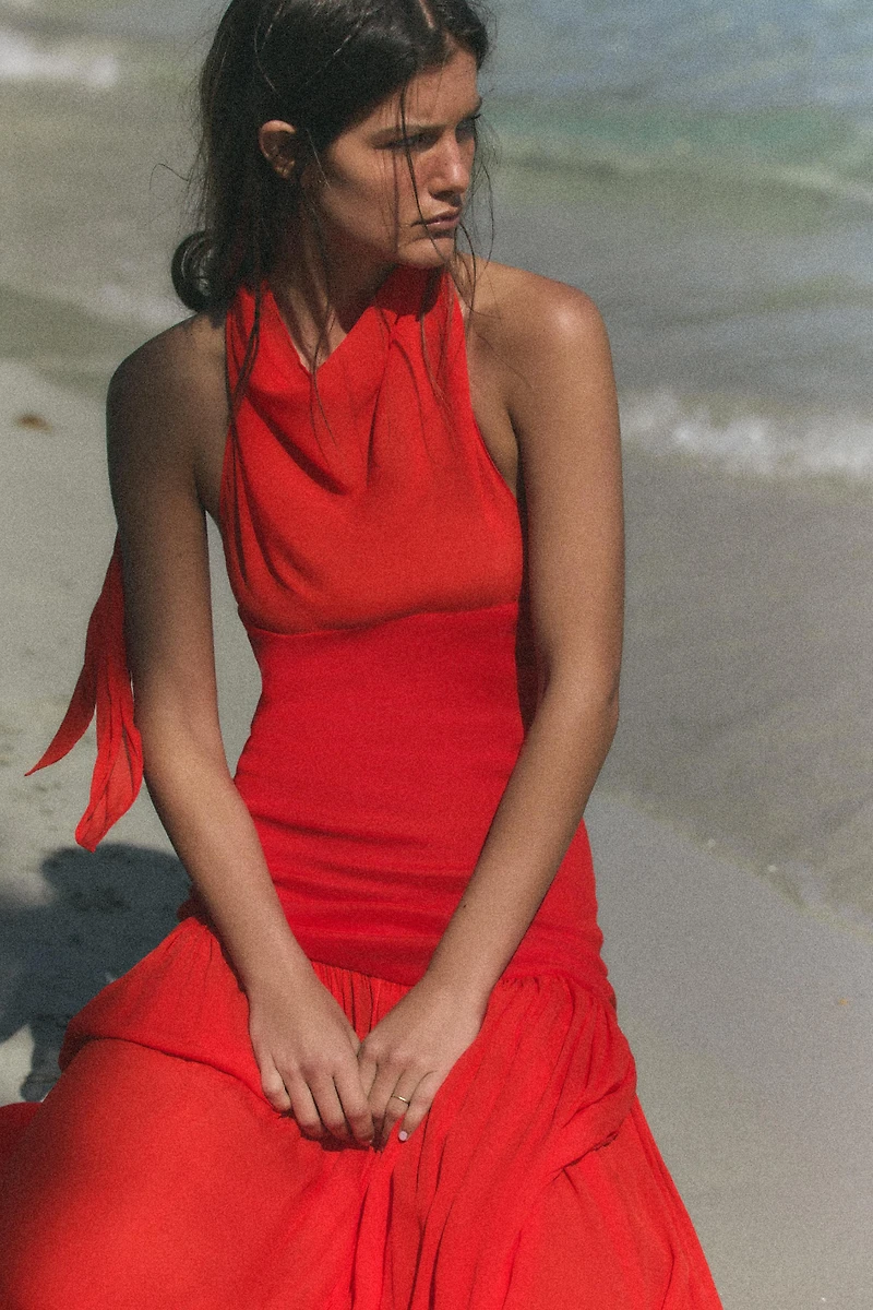 COMBINATION HALTER VOLUME DRESS
