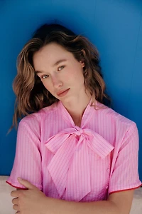 STRIPED TIE TOP