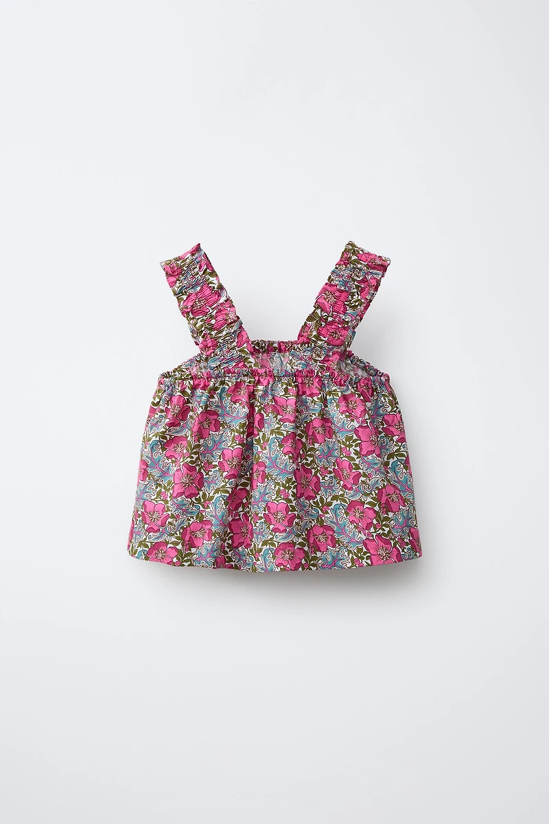 FLORAL PRINT TOP MADE WITH LIBERTY FABRIC