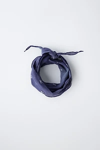 WRINKLED EFFECT FLORAL BANDANA